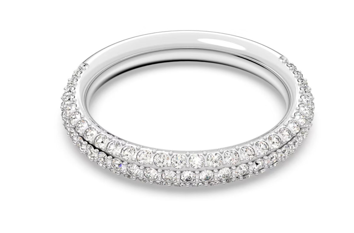 Swarovski 5383948 Anello Stone Bianco Placcato Rodio