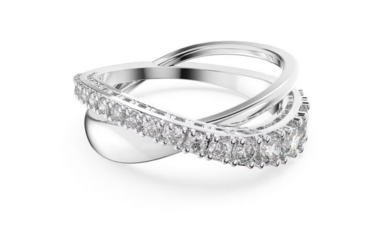 Swarovski 5572724 Twist Ring Rundschliff weiß rhodiniert