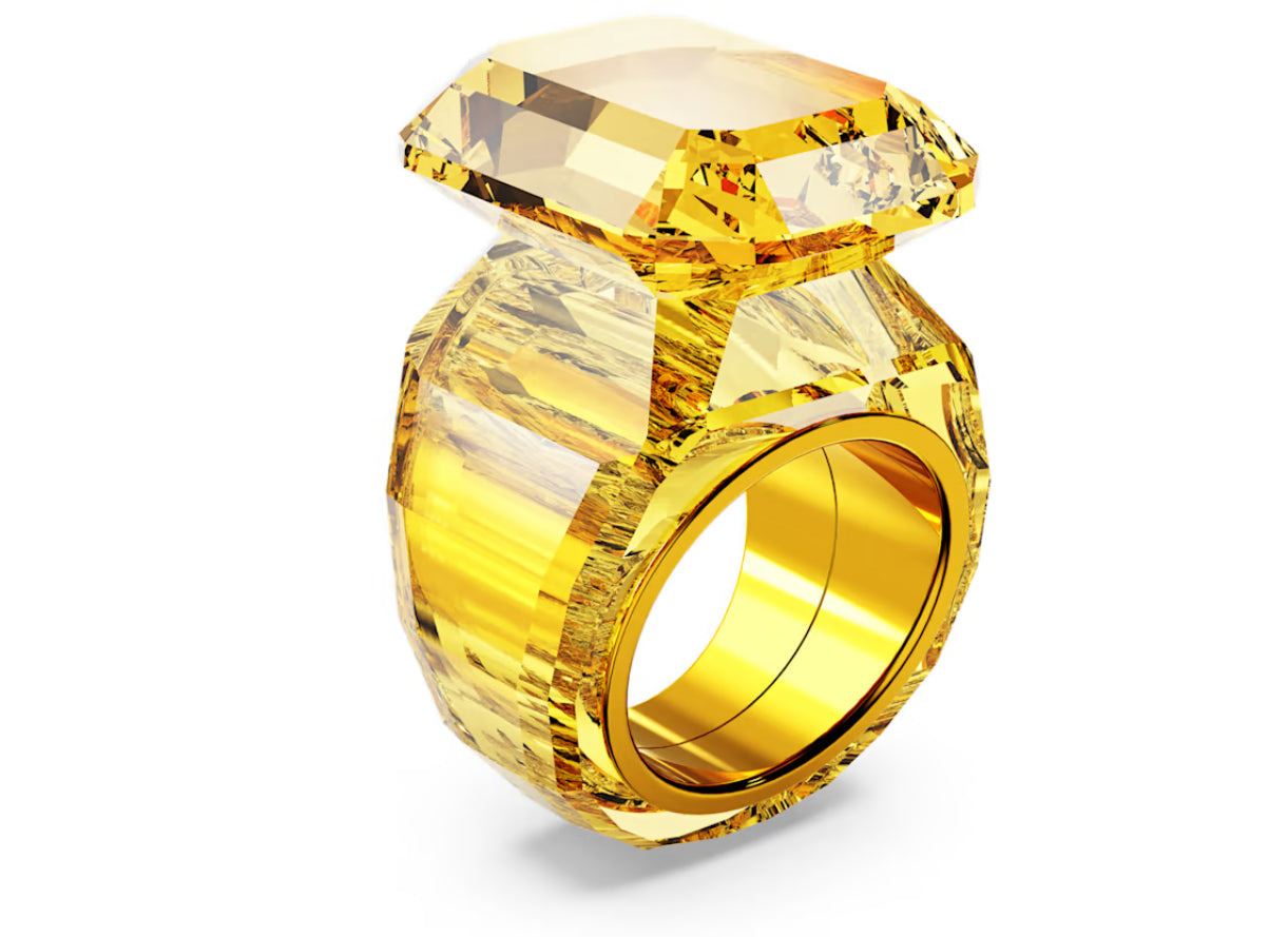 Swarovski 5608549 Lucent cocktail ring Octagonal cut Yellow