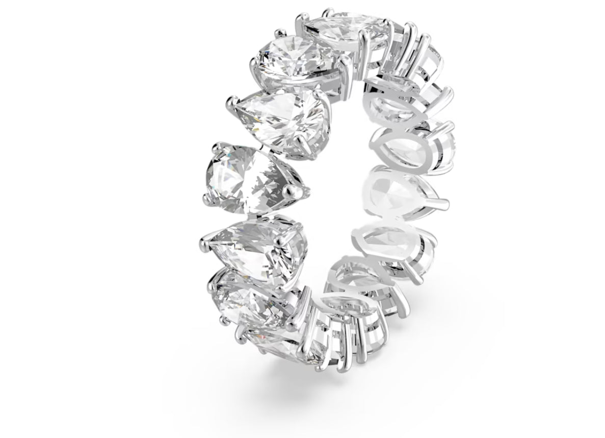 Swarovski 5563966 Vittore Ring Drop Cut White Rhodium Plated