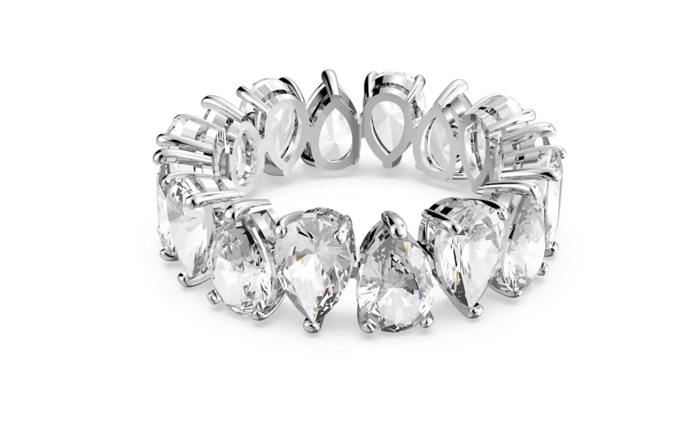 Swarovski 5572826 Vittore Ring Drop Cut weiß rhodiniert