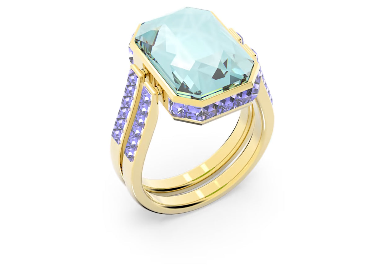 Swarovski 5640250 Anello Orbita Taglio ottagonale Multicolore Placcato Oro
