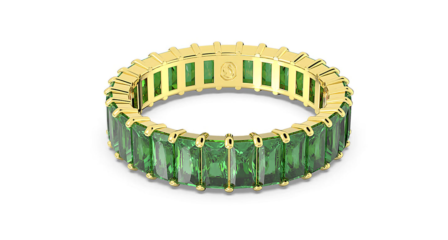 Swarovski 5648913 Matrix Ring Baguette Cut grün vergoldet