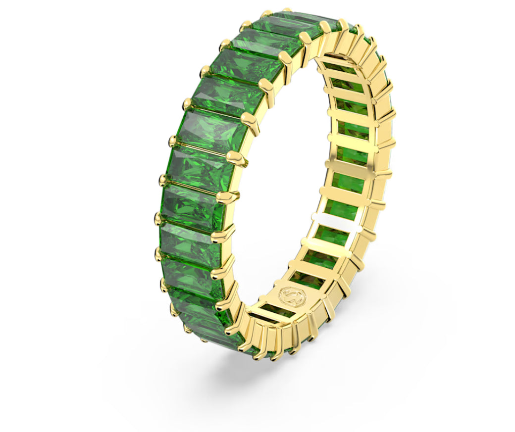 Swarovski 5648910 Matrix Ring Baguette Cut grün vergoldet
