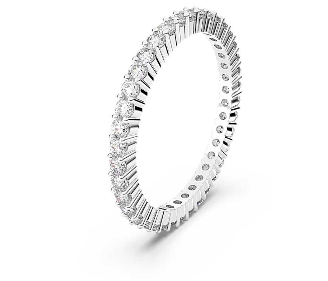 Swarovski 5656299 Vittore Ring Round Cut White Silver Plated