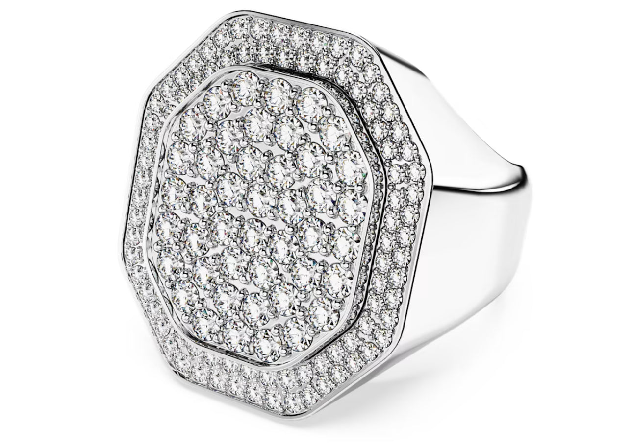 Swarovski 5651379 Dextera Cocktailring, achteckige Form, weiß rhodiniert