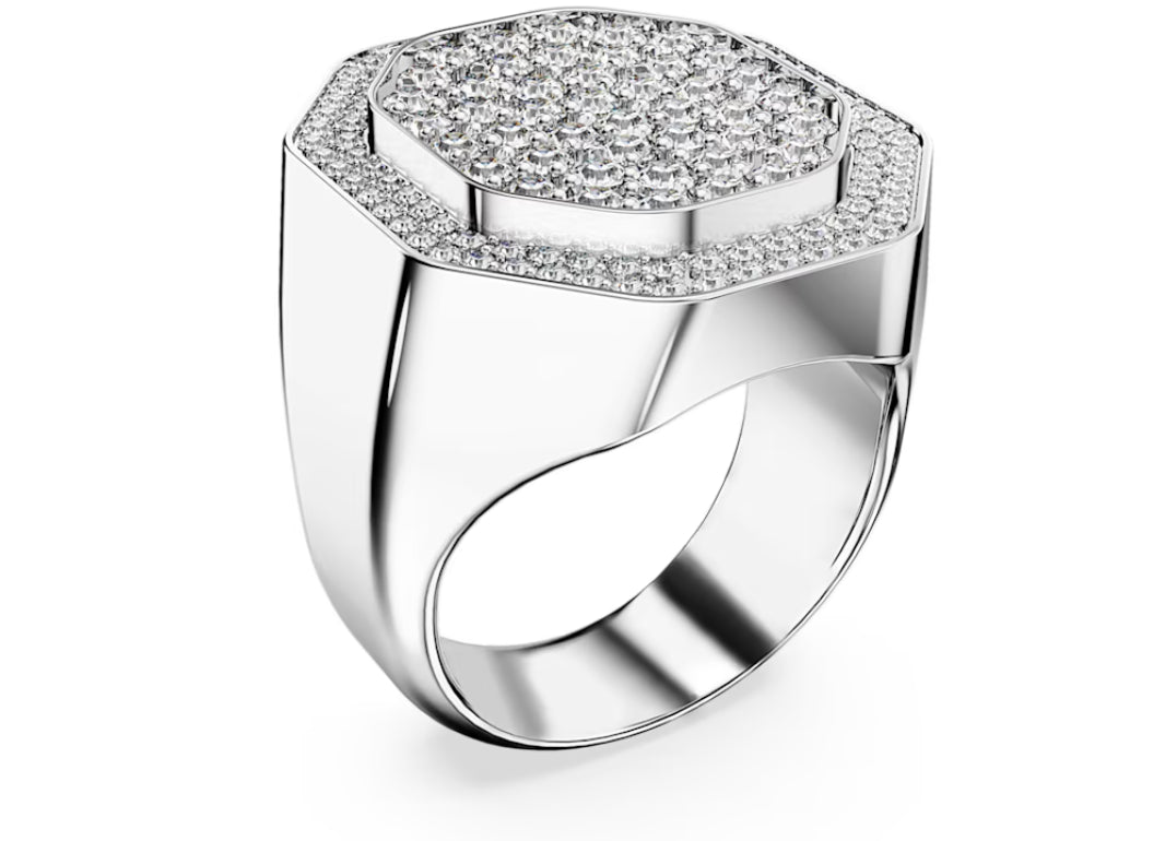 Swarovski 5651379 Dextera Cocktailring, achteckige Form, weiß rhodiniert