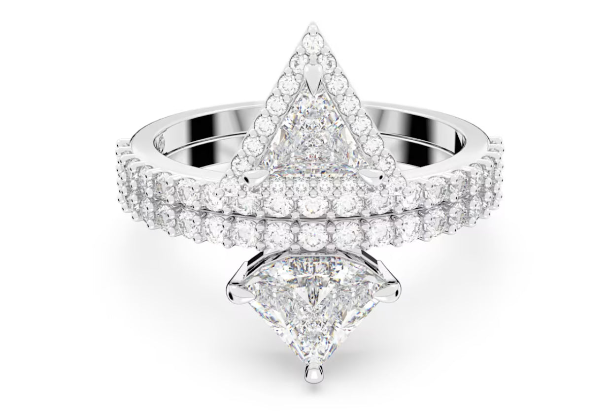 Swarovski 5642987 Ortyx Ring Mixed Cut White Rhodium Plated