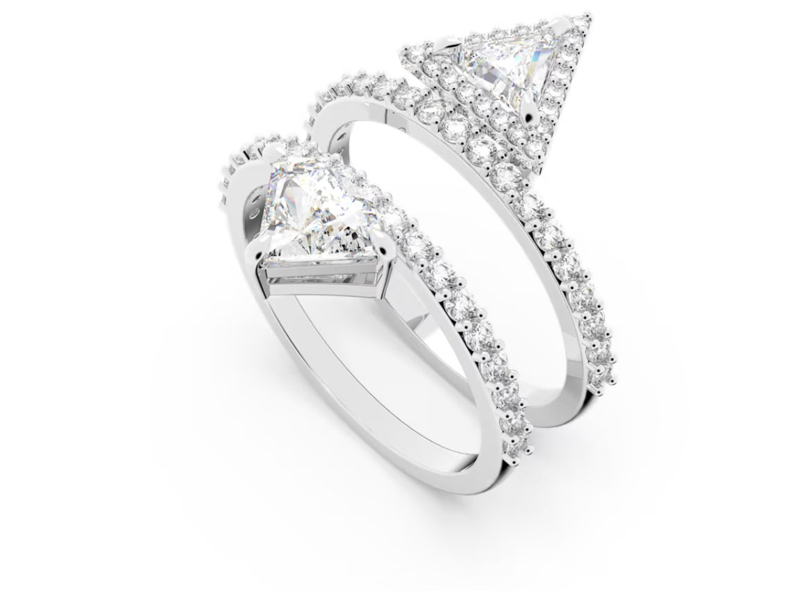 Swarovski 5642990 Ortyx Ring Mixed Cut White Rhodium Plated