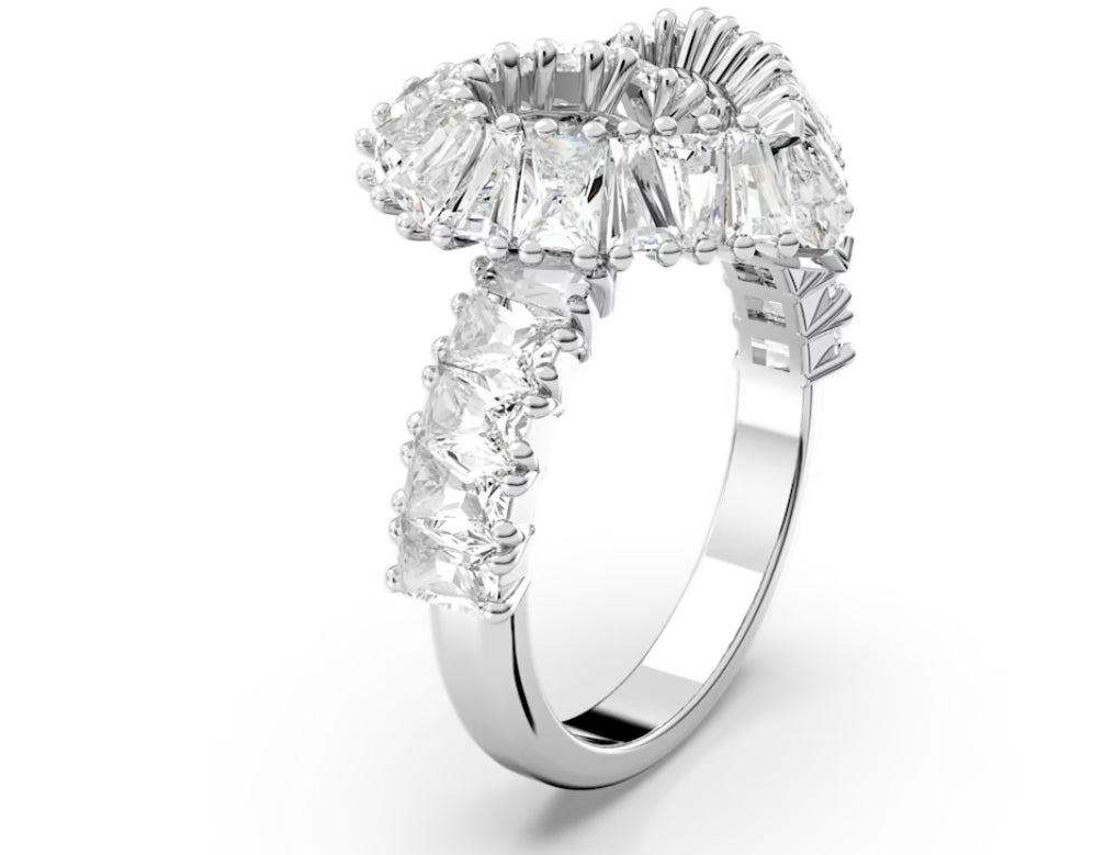 Swarovski 5648292 Matrix cocktail ring Mixed cut Heart White Plac. Rhodium