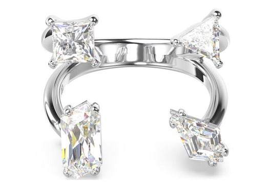 Swarovski 5661702 Anello aperto Mesmera Taglio misto Bianco Placcato Argento