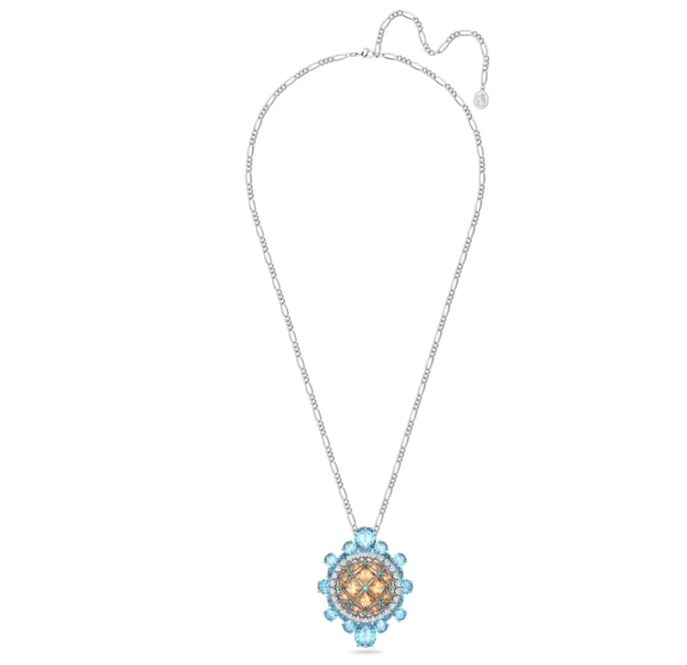 Swarovski 5618272 Curiosa Multicolor Rhodium Plated Pendant and Brooch