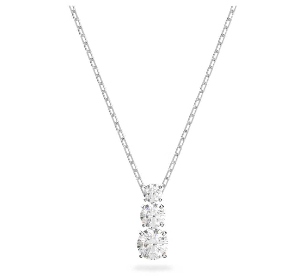 Swarovski 5414970 Pendente Attract Trilogy Taglio tondo Bianco Placcato Rodio