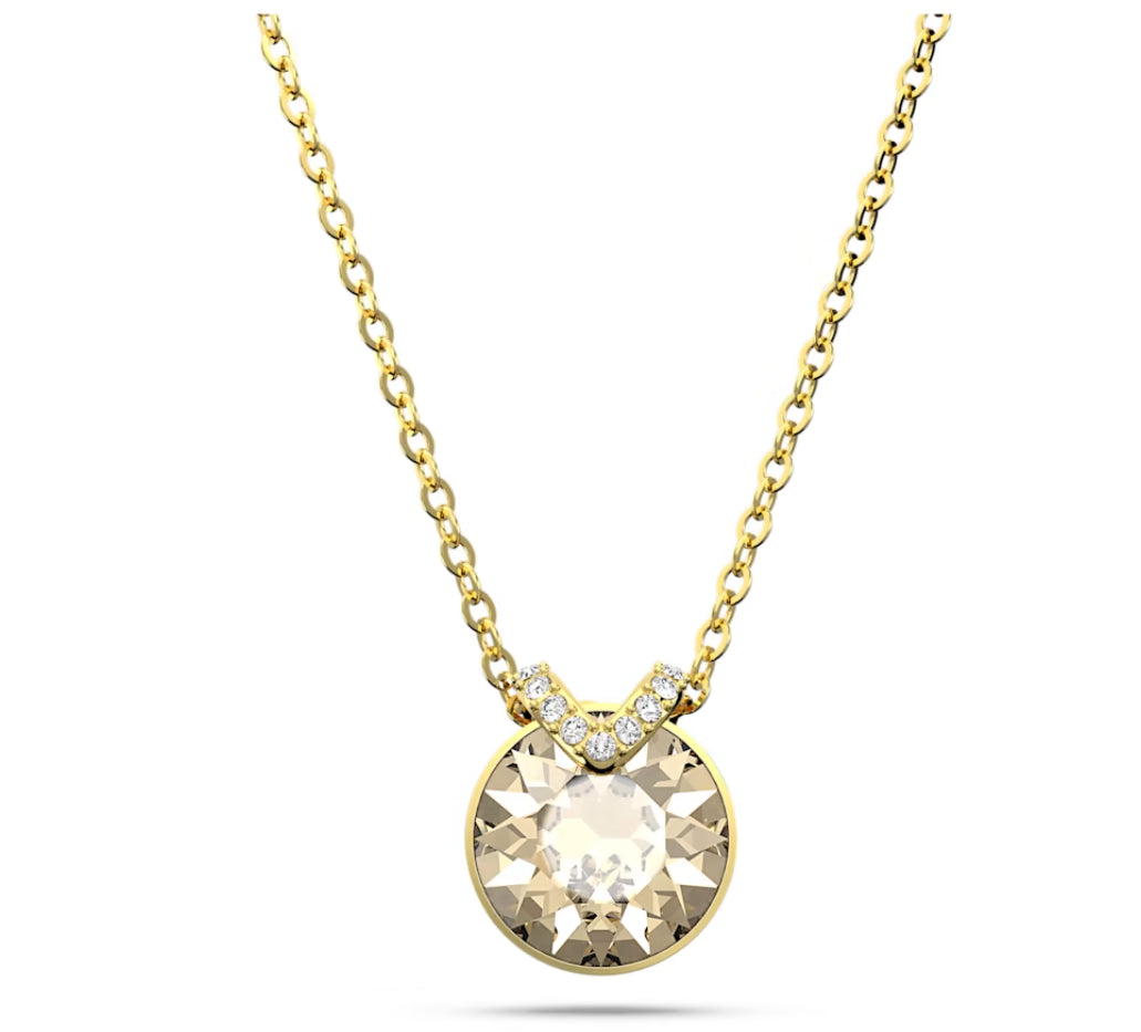 Swarovski 5662091 Pendente Bella V Taglio tondo Tono dorato Placcato Oro