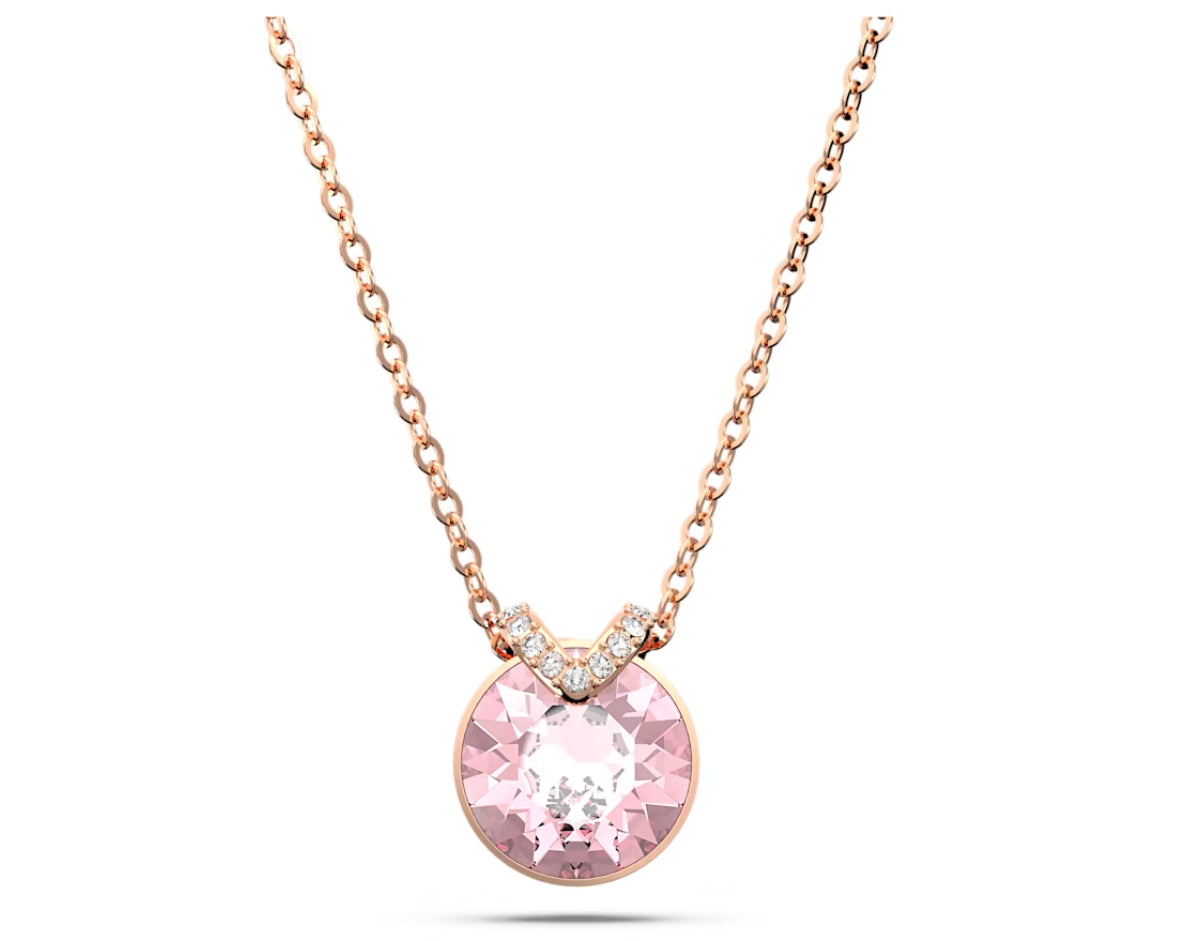 Swarovski 5662088 Pendente Bella V Taglio tondo Rosa Placcato Oro Rosa