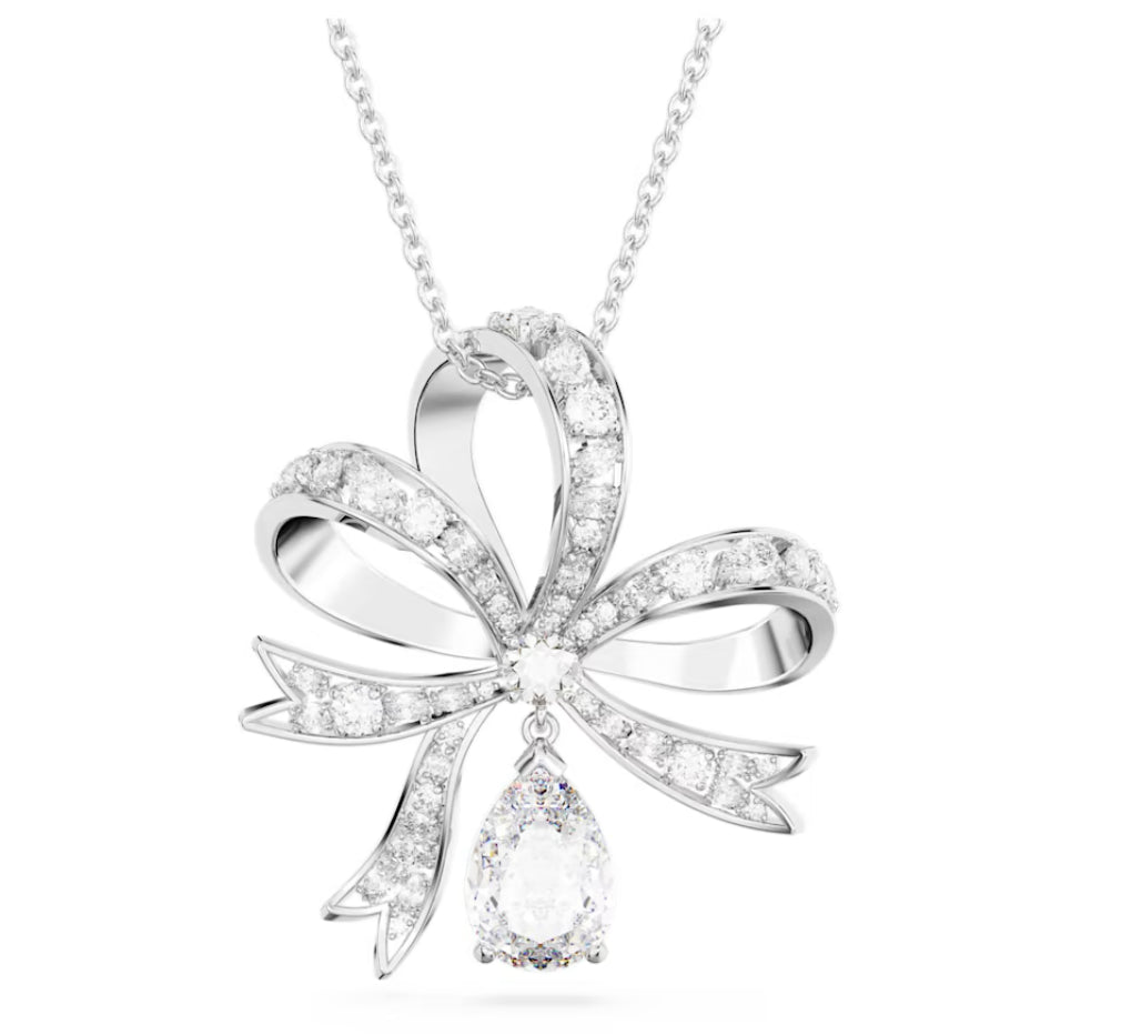 Swarovski 5647561 Pendente Volta Fiocco Grande Bianco Placcato Rodio