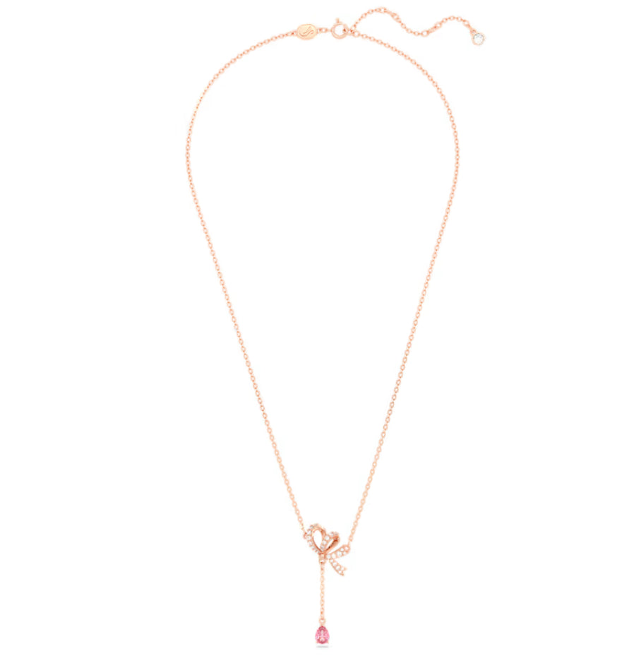 Swarovski 5647569 Pink Bow Y-Vault Anhänger, rosévergoldet