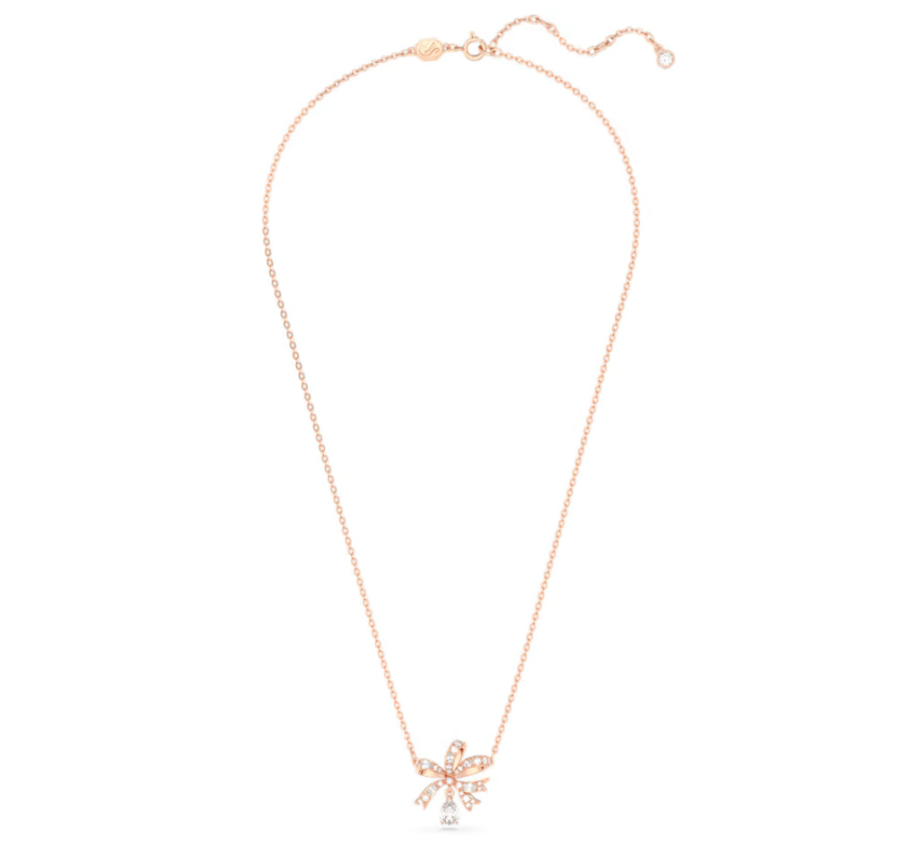 Swarovski 5656741 Volta Fiocco Small White Rose Gold Plated Necklace