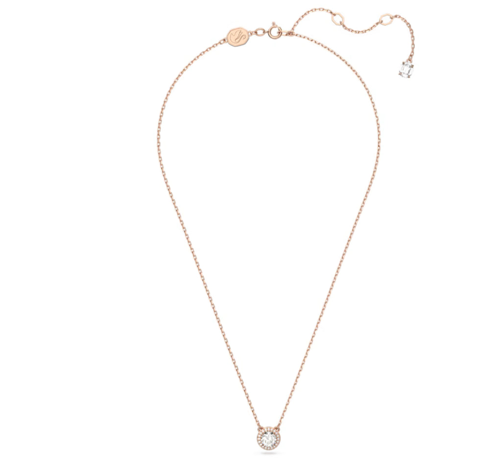 Swarovski 5636272 Constella Pendant Round Cut Pave White Rose Gold Plated