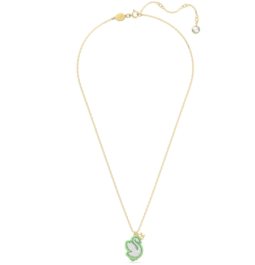 Swarovski 5649198 Pop Swan Pendant Green Swan Gold Plated