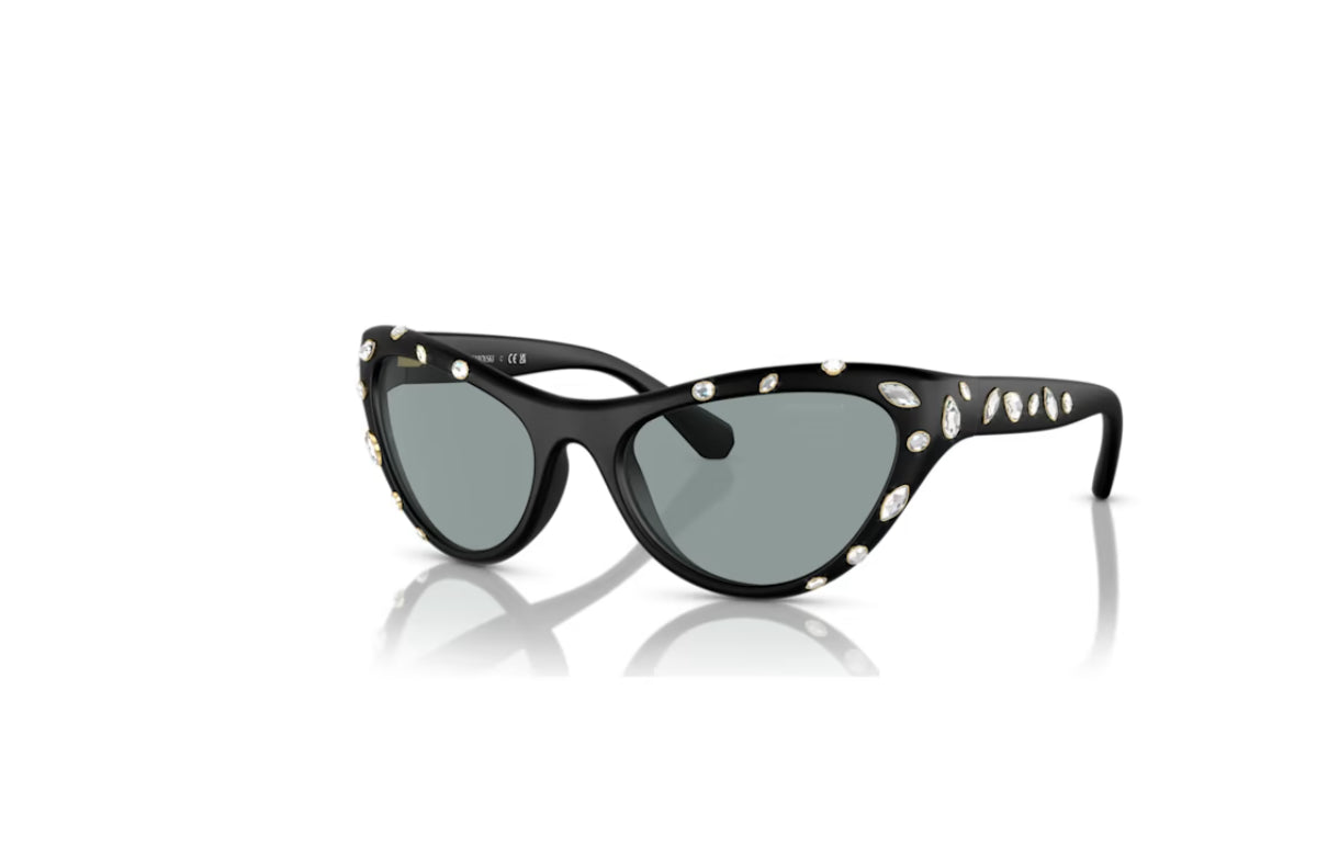 Swarovski 5679529 Cat Eye Shape Sonnenbrille SK6007EL Schwarz