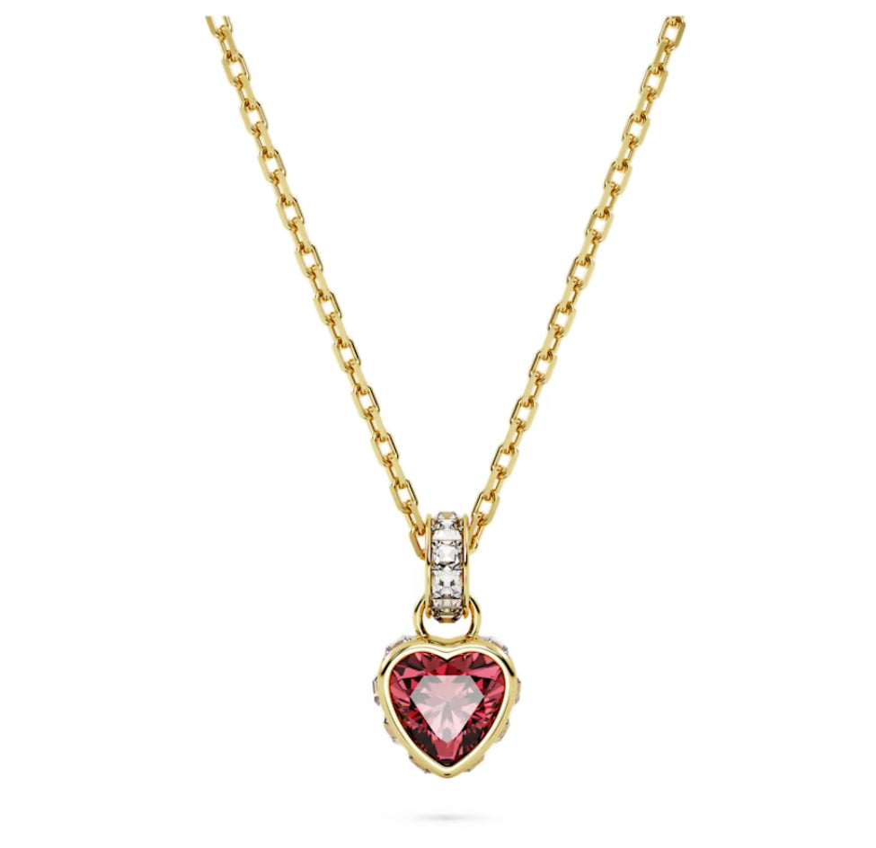 Swarovski 5648750 Pendente Stilla Cuore Rosso Placcato Oro