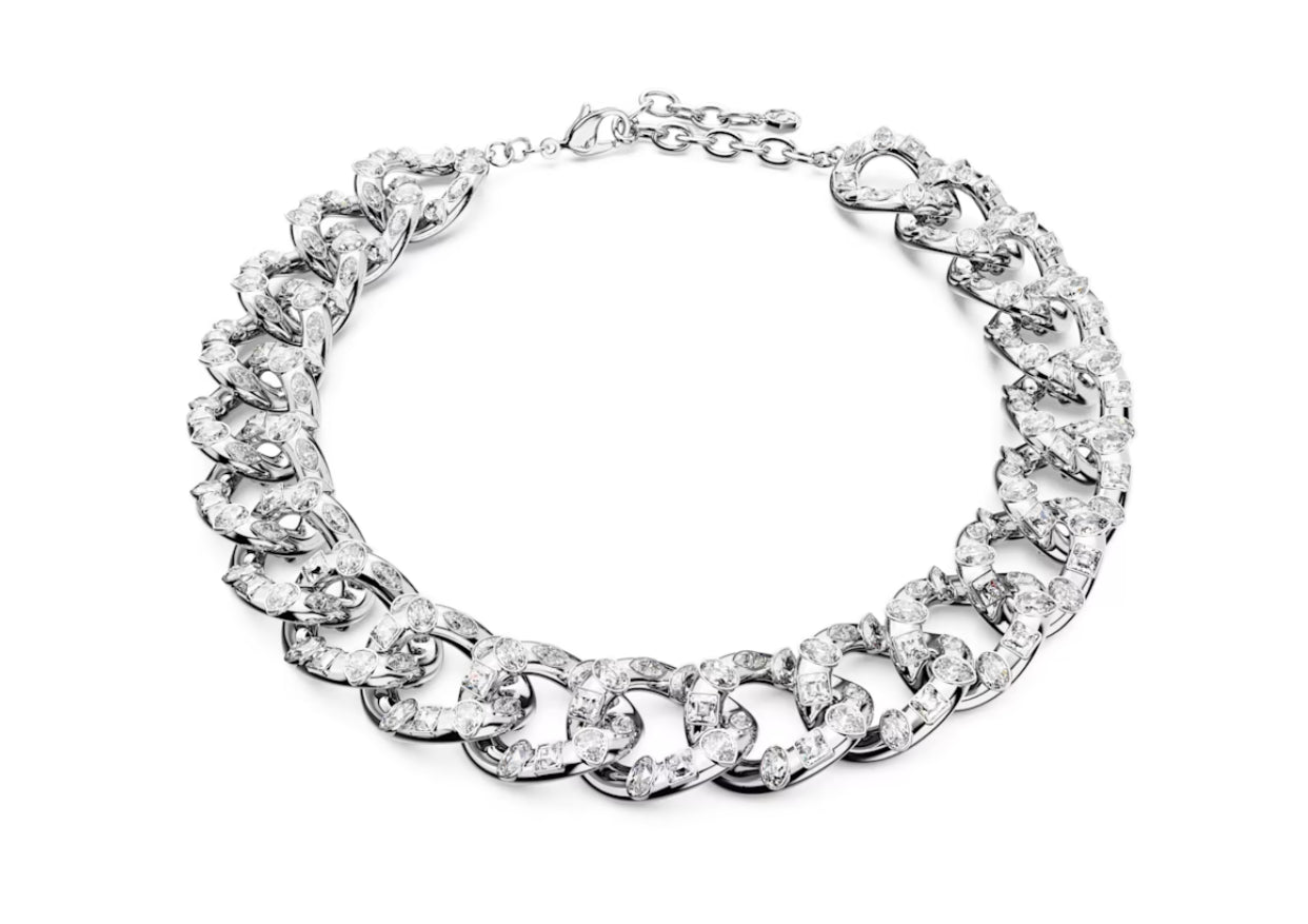 Swarovski 5675546 Dextera Statement Necklace Mixed Cut Large White P. Rhodium