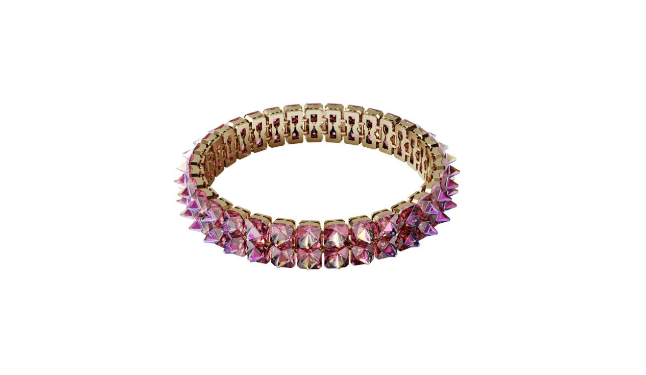 Swarovski 5600620 Chromatic Choker with Pink Gold Plated Spike Crystals