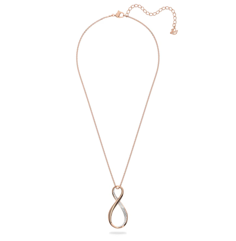 Swarovski 5636494 Pendente Exist Infinito Bianco Placcato Oro Rosa