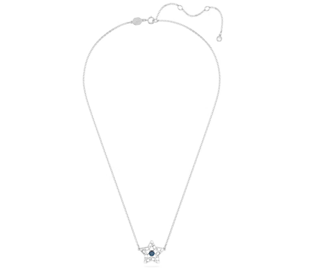 Swarovski 5639186 Mixed Cut Star Pendant Blue Star Rhodium Plated