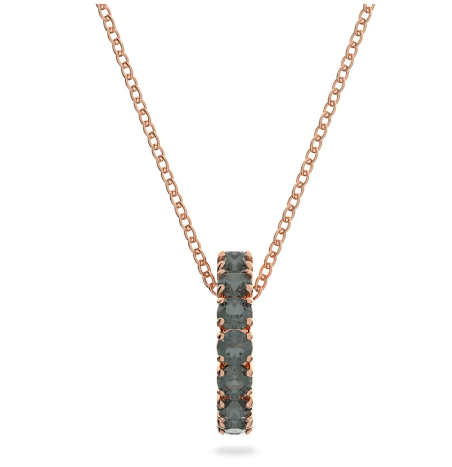Swarovski 5643750 Exalta Pendant Round Cut Black Rose Gold Plated