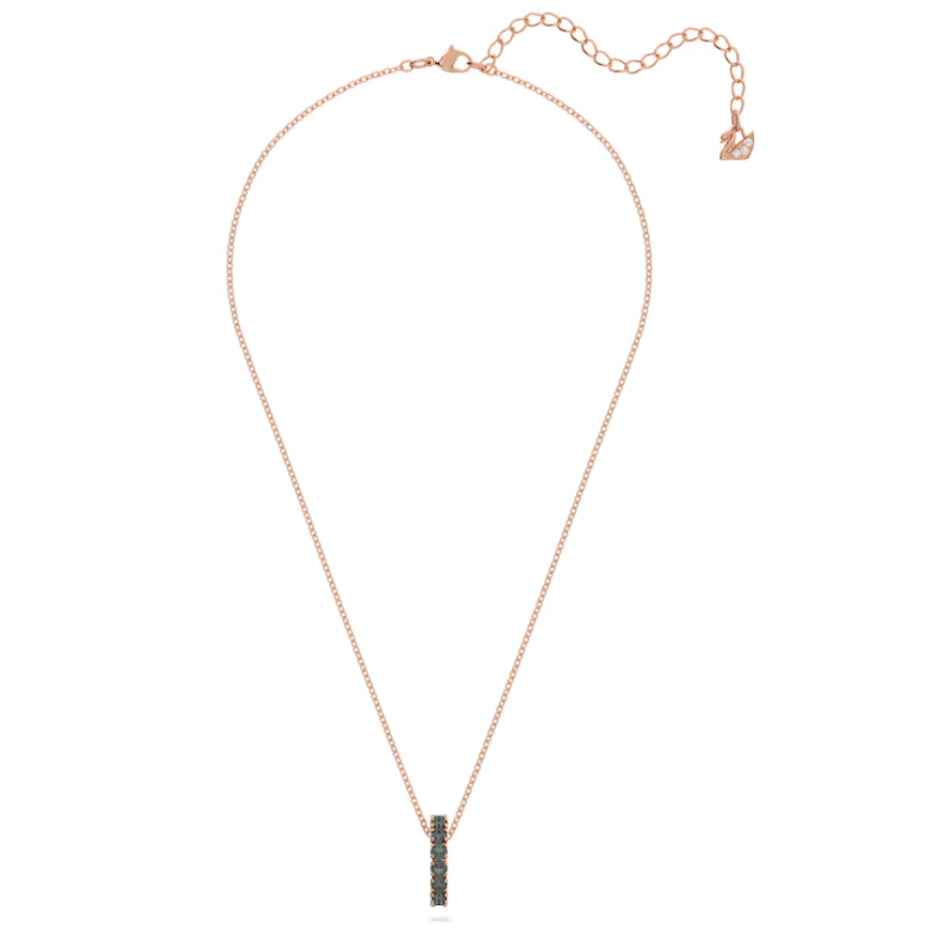Swarovski 5643750 Exalta Pendant Round Cut Black Rose Gold Plated