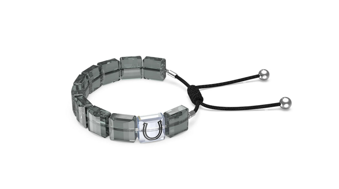 Swarovski 5615000 Letra Graues Hufeisenarmband rhodiniert