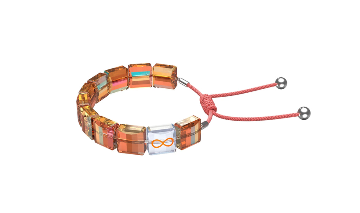 Swarovski 5615002 Letra Infinity Armband orange rhodiniert