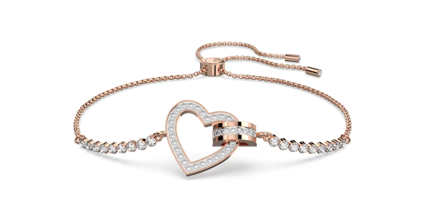 Swarovski 5636443 Lovely Heart Armband weiß rosévergoldet