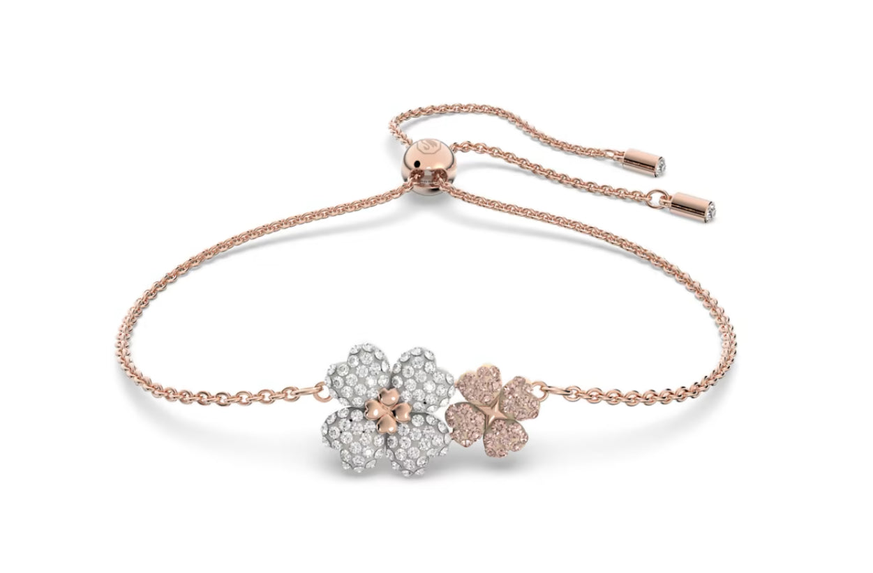 Swarovski 5636591 Latisha Mehrfarbiges Blumenarmband, rosévergoldet