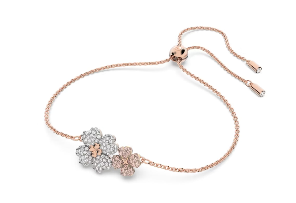 Swarovski 5636591 Latisha Mehrfarbiges Blumenarmband, rosévergoldet