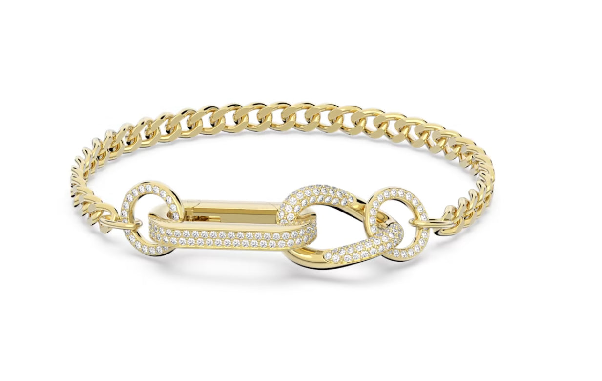 Swarovski 5636740 Mixed Dextera Pave Link Armband Weiß Pla. Gold Größe M