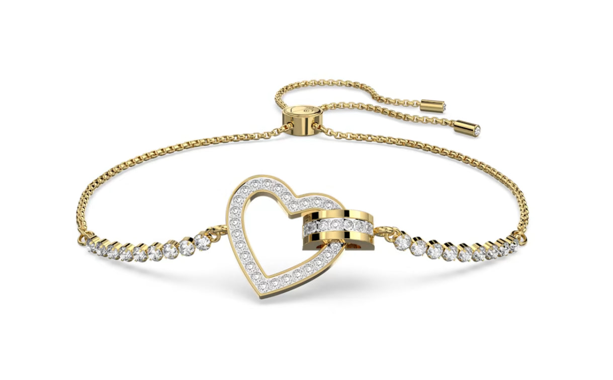 Swarovski 5636964 Lovely Heart Armband weiß vergoldet