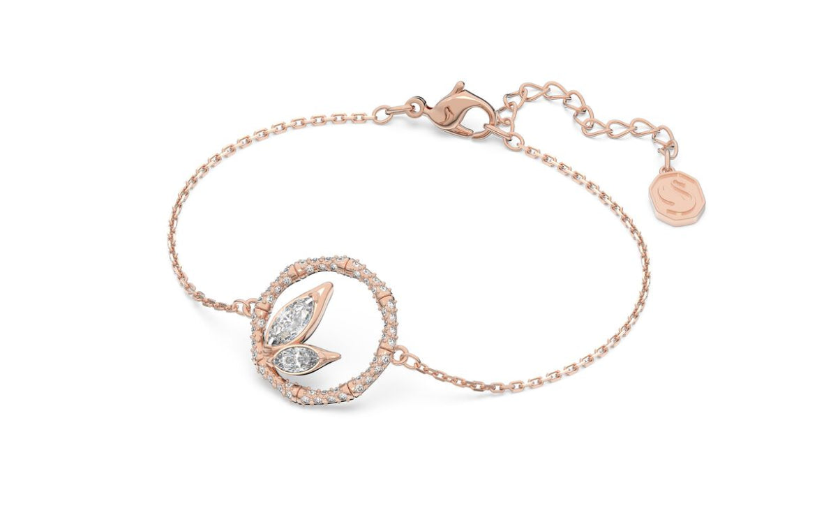 Swarovski 5645376 Bracciale Delio Cerchio bambu Bianco Placcato OroRosa Taglia M