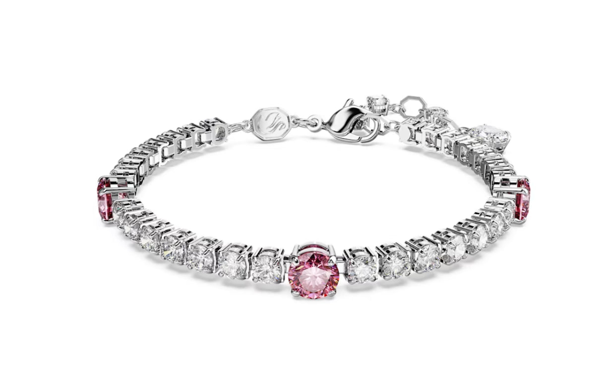 Swarovski 5666421 Braccialetto Matrix Tennis Taglio misto Rosa Placcato Rodio