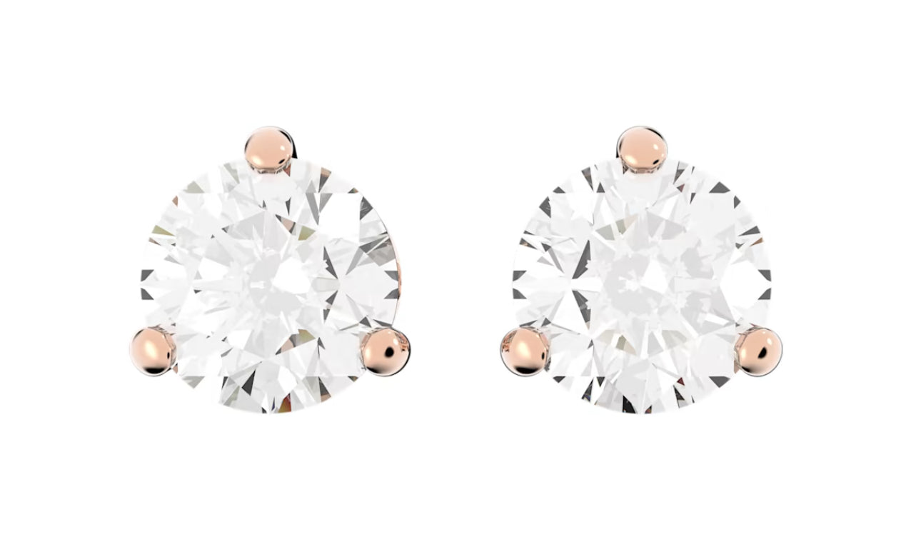 Swarovski 5112156 Orecchini a lobo Solitaire Taglio tondo Bianchi Plac. Oro Rosa
