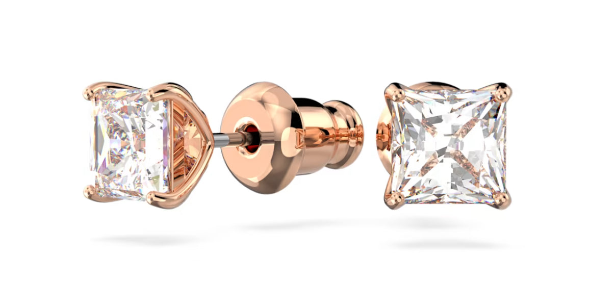 Swarovski 5509935 Attract Ohrstecker, quadratischer Schliff, klein, Weiß