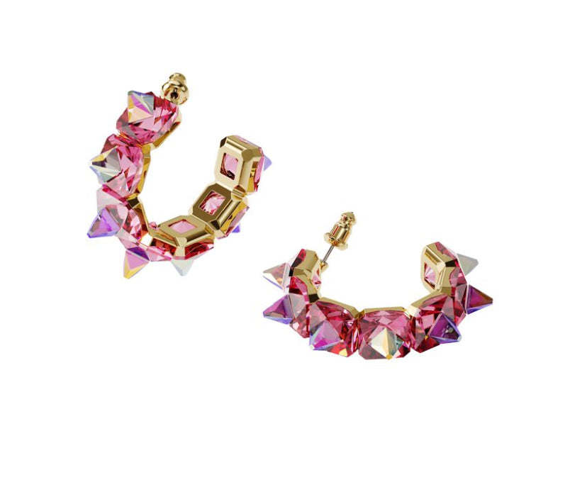 Swarovski 5600895 Chroma Creolen, rosa vergoldet