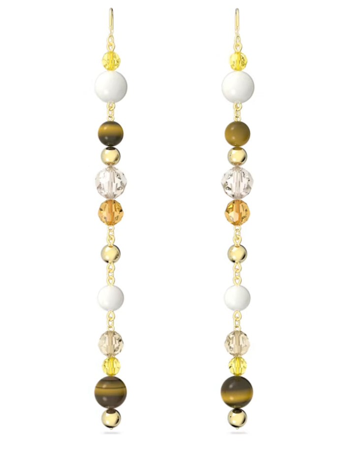 Swarovski 5618295 Somnia Extra lange Ohrringe mit Anhänger, mehrfarbig, Plac. Gold