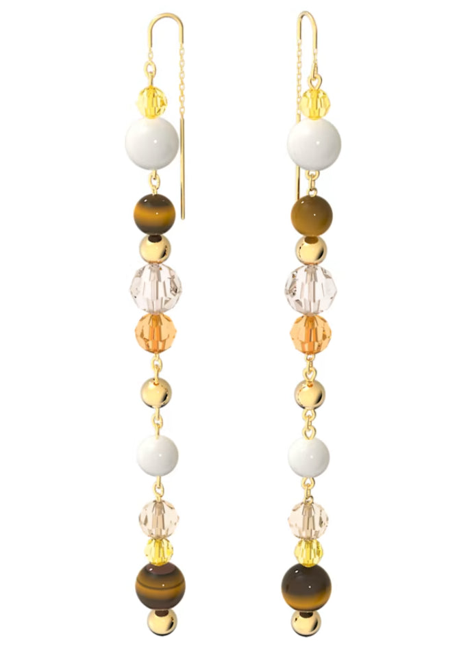 Swarovski 5618295 Somnia Extra lange Ohrringe mit Anhänger, mehrfarbig, Plac. Gold