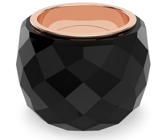 Swarovski 5410336 Nirvana Ring Black Rose gold tone finish Size 55