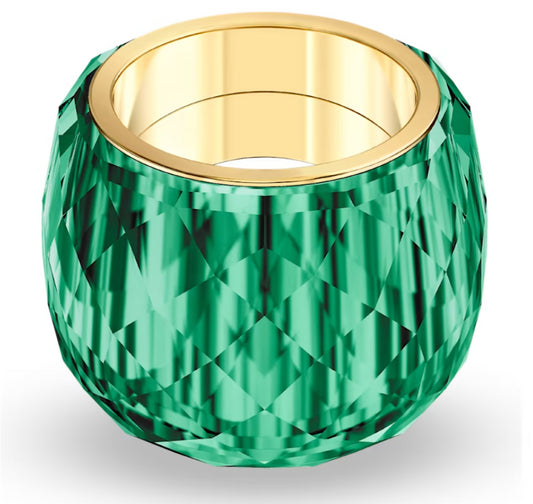 Swarovski 5432202 Green Nirvana Ring, Gold Tone Finish Size 55
