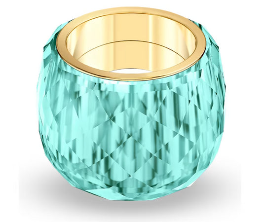 Swarovski 5432206 Nirvana Blue Ring Gold tone finish Size 55