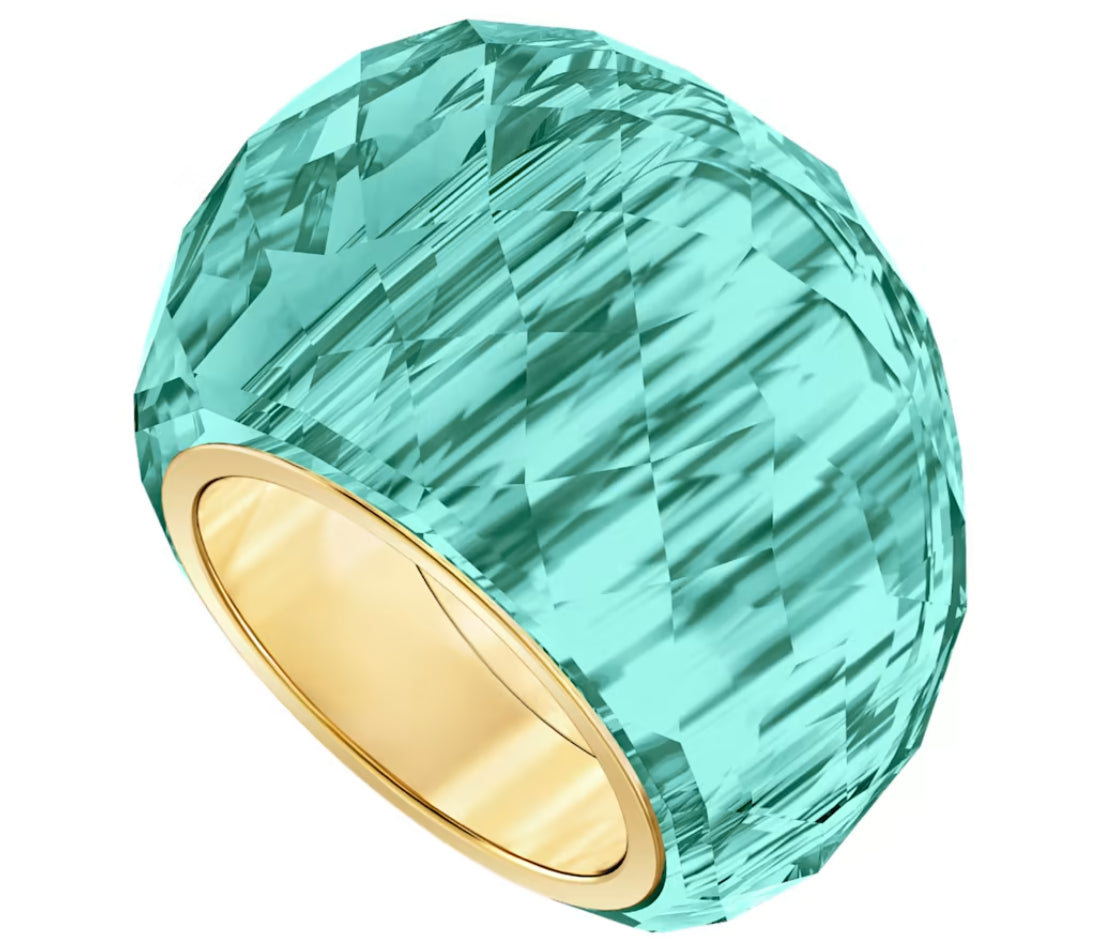 Swarovski 5432206 Nirvana Blue Ring Gold tone finish Size 55